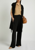 High Slip-over Wide-leg Jersey Trousers Black