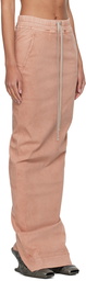 Rick Owens DRKSHDW Pink Pull On Pillar Denim Maxi Skirt