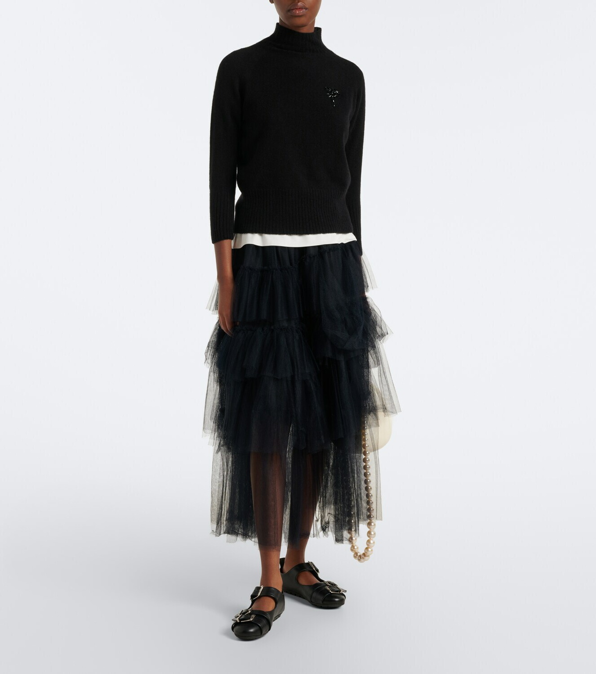 Simone Rocha Embellished cashmere turtleneck sweater