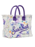 MC2 Saint Barth Water Color Flower Cotton Canvas Vanity Tote Bag