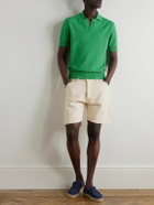 Drake's - Straight-Leg Pleated Cotton-Twill Shorts - Neutrals