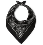 SAINT LAURENT - Printed Cotton Bandana - Black