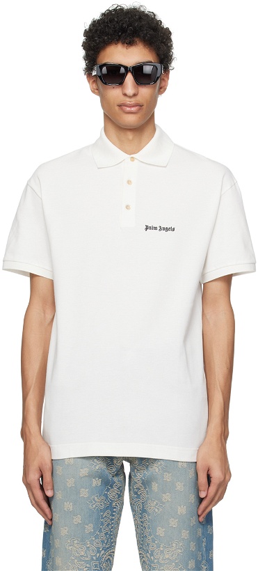 Photo: Palm Angels Off-White Embroidered Polo