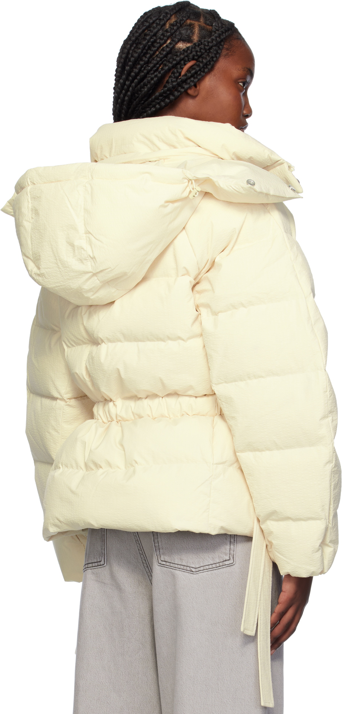 GANNI Beige Tech Oversized Down Puffer Jacket