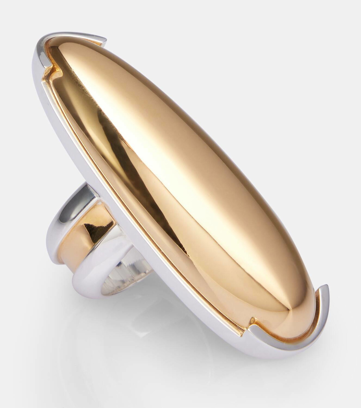 Bottega Veneta Ellipse Large 18k gold-plated sterling silver ring