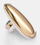 Bottega Veneta Ellipse Large 18k gold-plated sterling silver ring