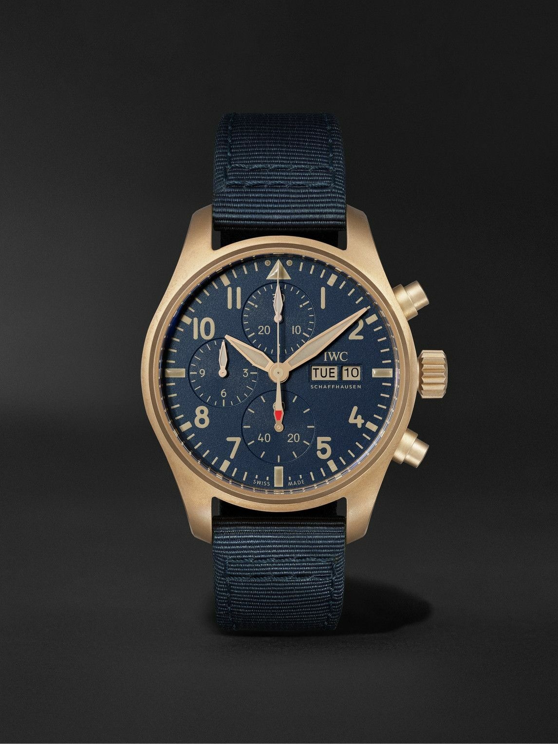 Photo: IWC Schaffhausen - Pilot's Automatic Chronograph 41mm Bronze and Textile Watch, Ref. No. IW388109