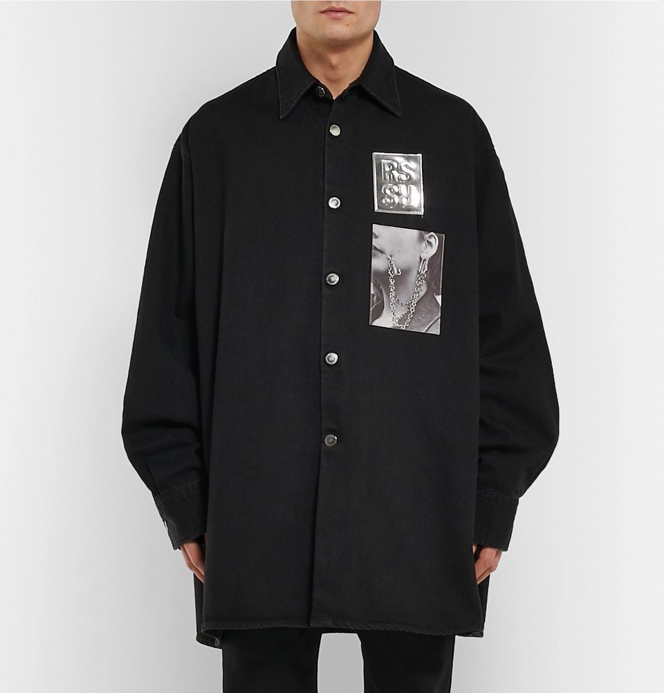 OTTOLINGER Oversized Denim Shirt in Black & White Paint | Voo Store Berlin  | Worldwide Shipping