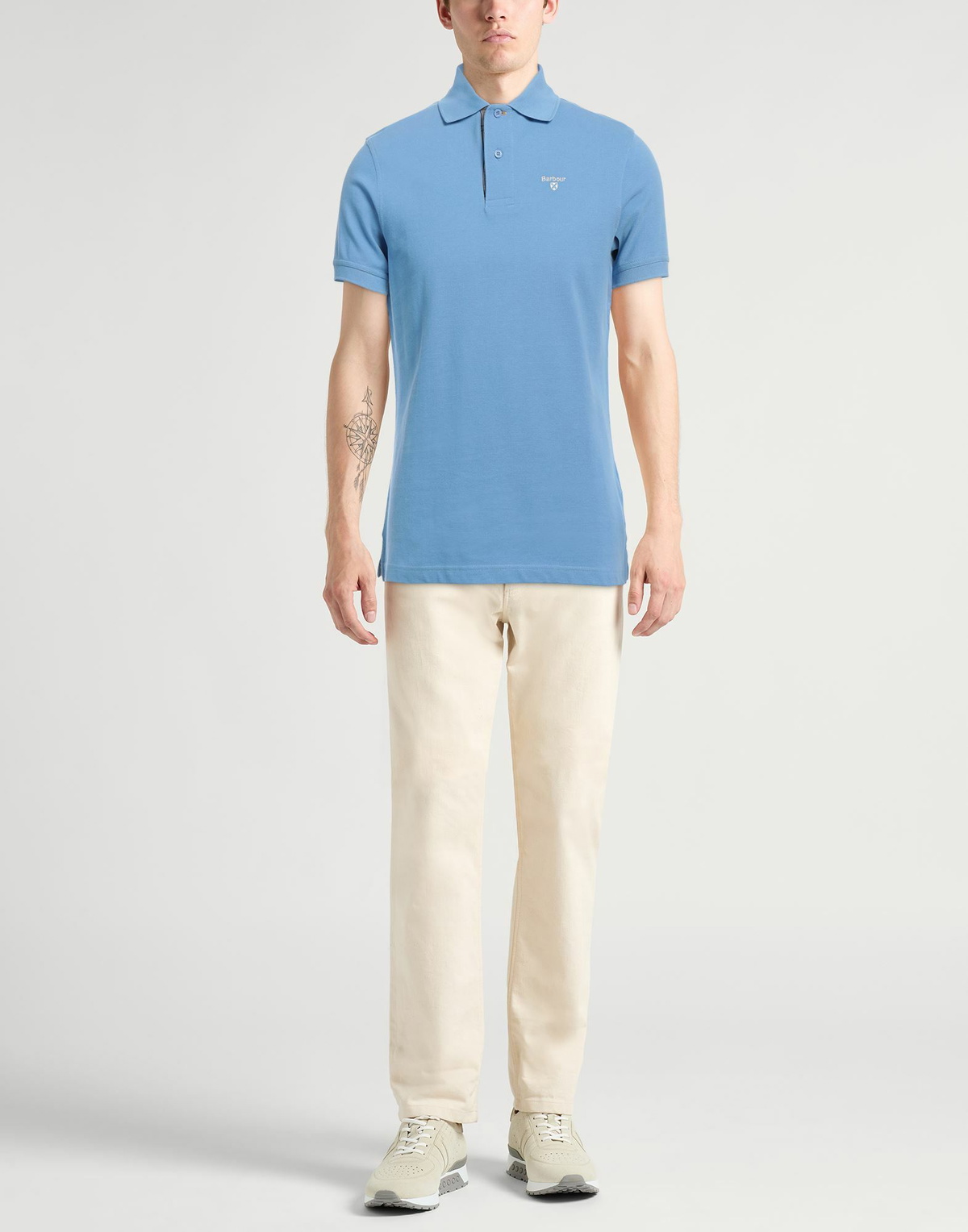 Barbour Mens Polo shirt Sky in Blue