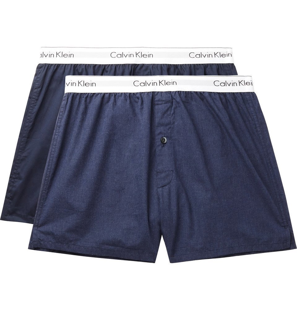 Calvin Klein Underwear - Two-Pack Cotton Boxer Shorts - Men - Navy ...