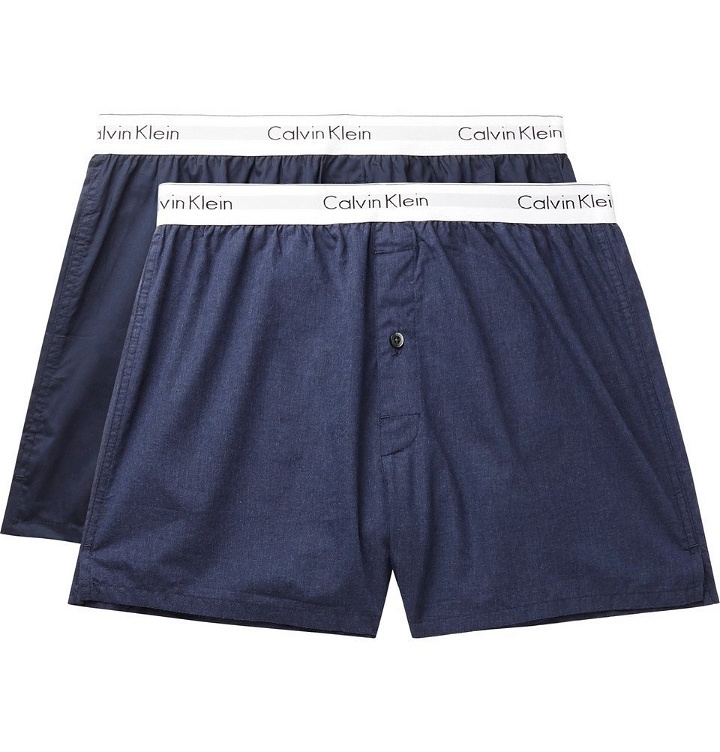 Photo: Calvin Klein Underwear - Two-Pack Cotton Boxer Shorts - Men - Navy
