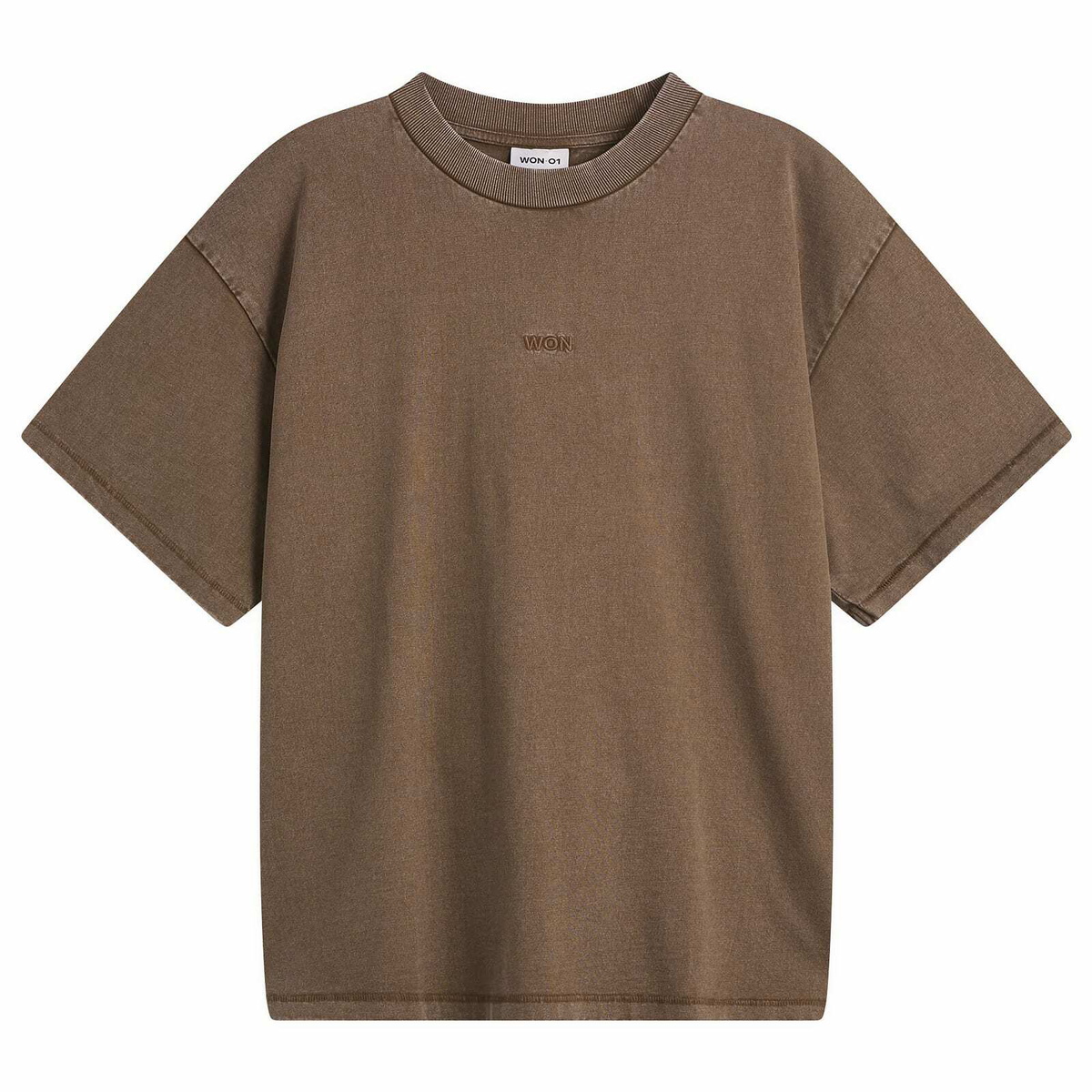 Won Hundred Men's Staff Boxy T-Shirt in Washed Carafe Brown