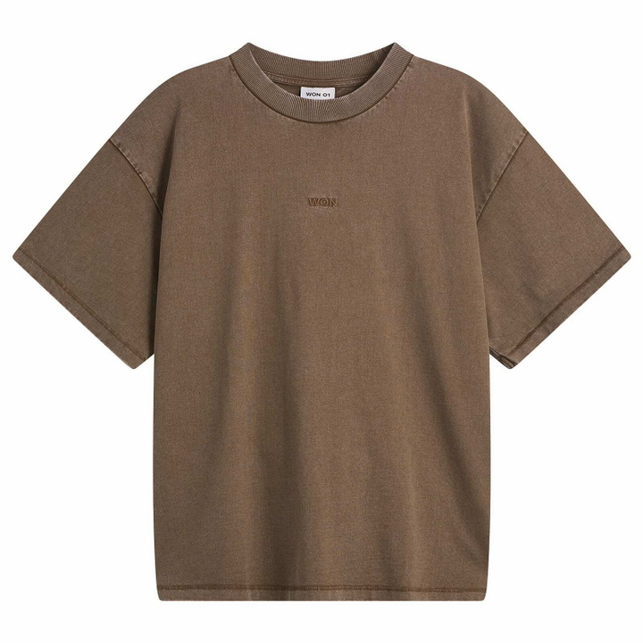 Photo: Won Hundred Men's Staff Boxy T-Shirt in Washed Carafe Brown