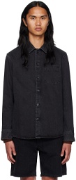 A.P.C. Black Spread Collar Denim Shirt