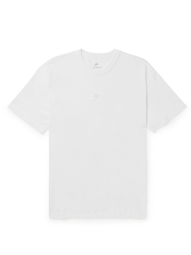 Photo: Nike - Logo-Embroidered Cotton-Jersey T-Shirt - White