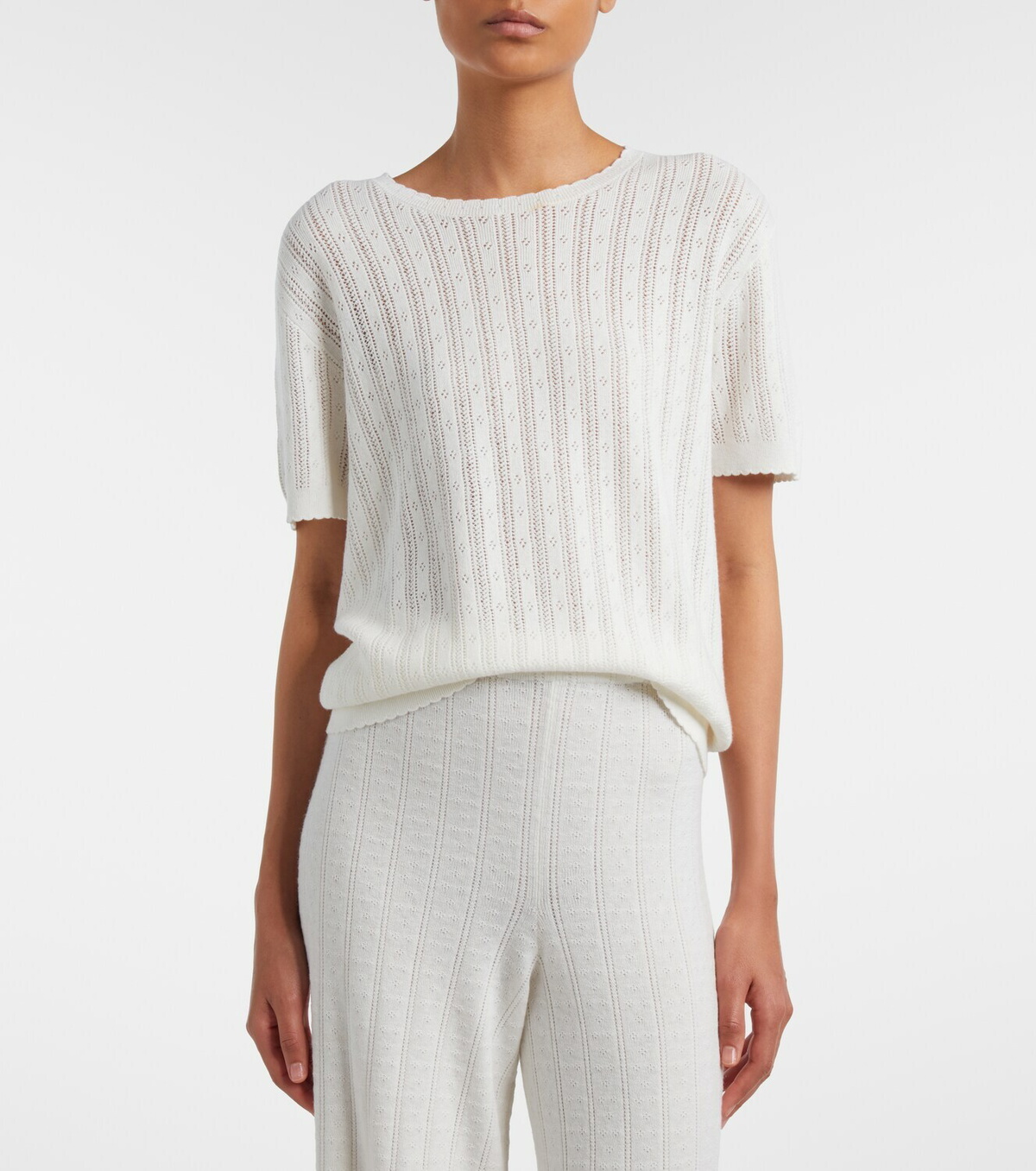 Lisa Yang Suyin pointelle cotton and cashmere sweater