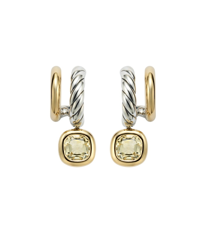 Photo: David Yurman DY Mercer® 18kt gold and sterling silver drop earrings with citrines
