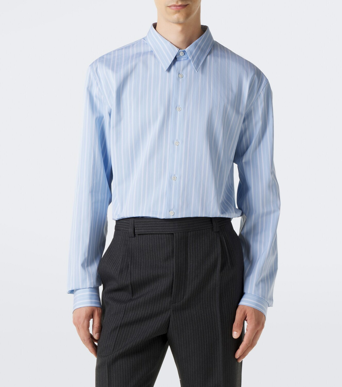 Saint Laurent Striped cotton poplin shirt