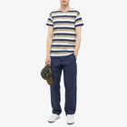 Armor-Lux Men's Stripe T-Shirt in White/Clay/Navy