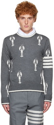 Thom Browne Gray Lobster 4-Bar Sweater