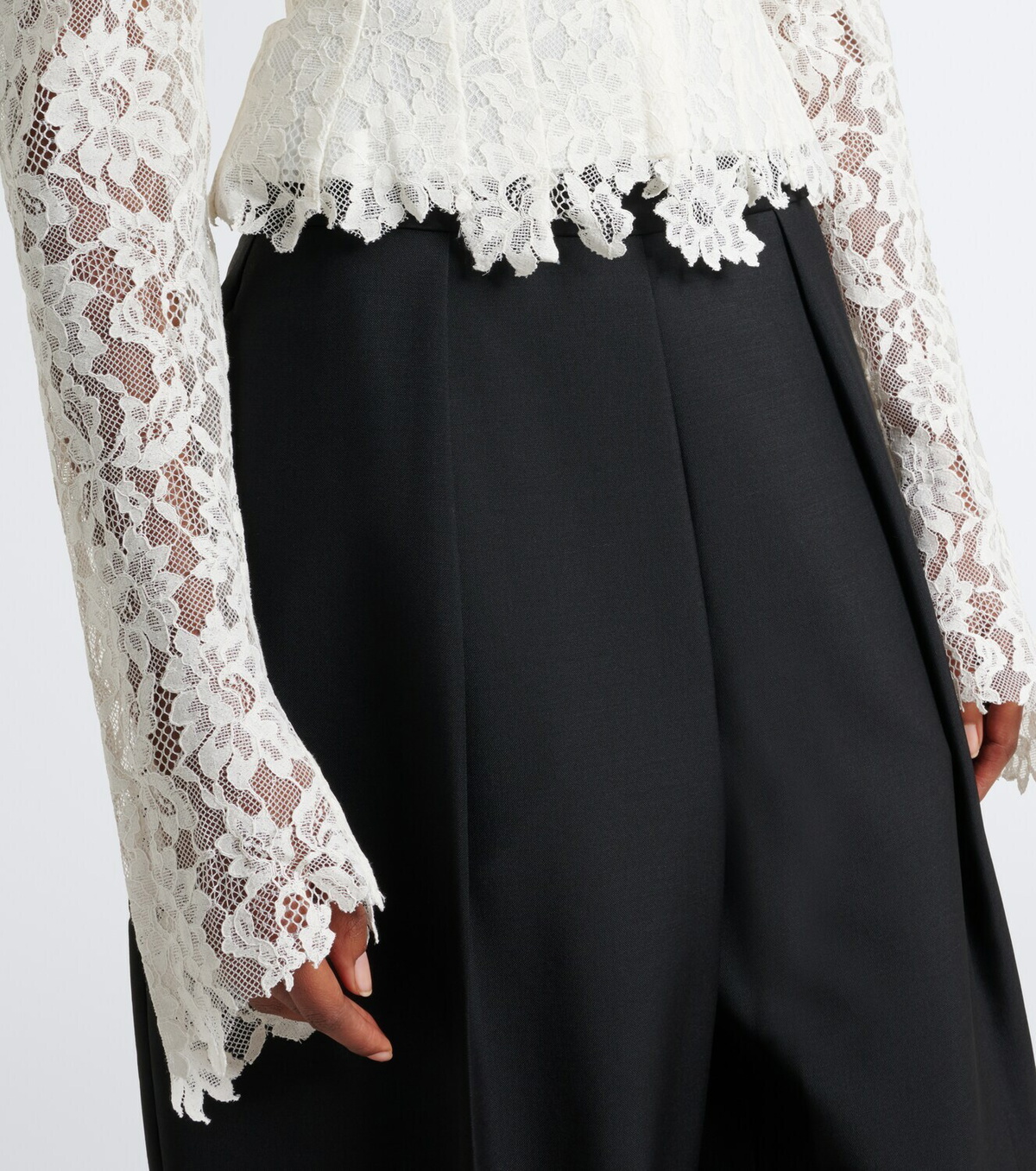 De La Vali Vitalis lace cotton-blend corset top
