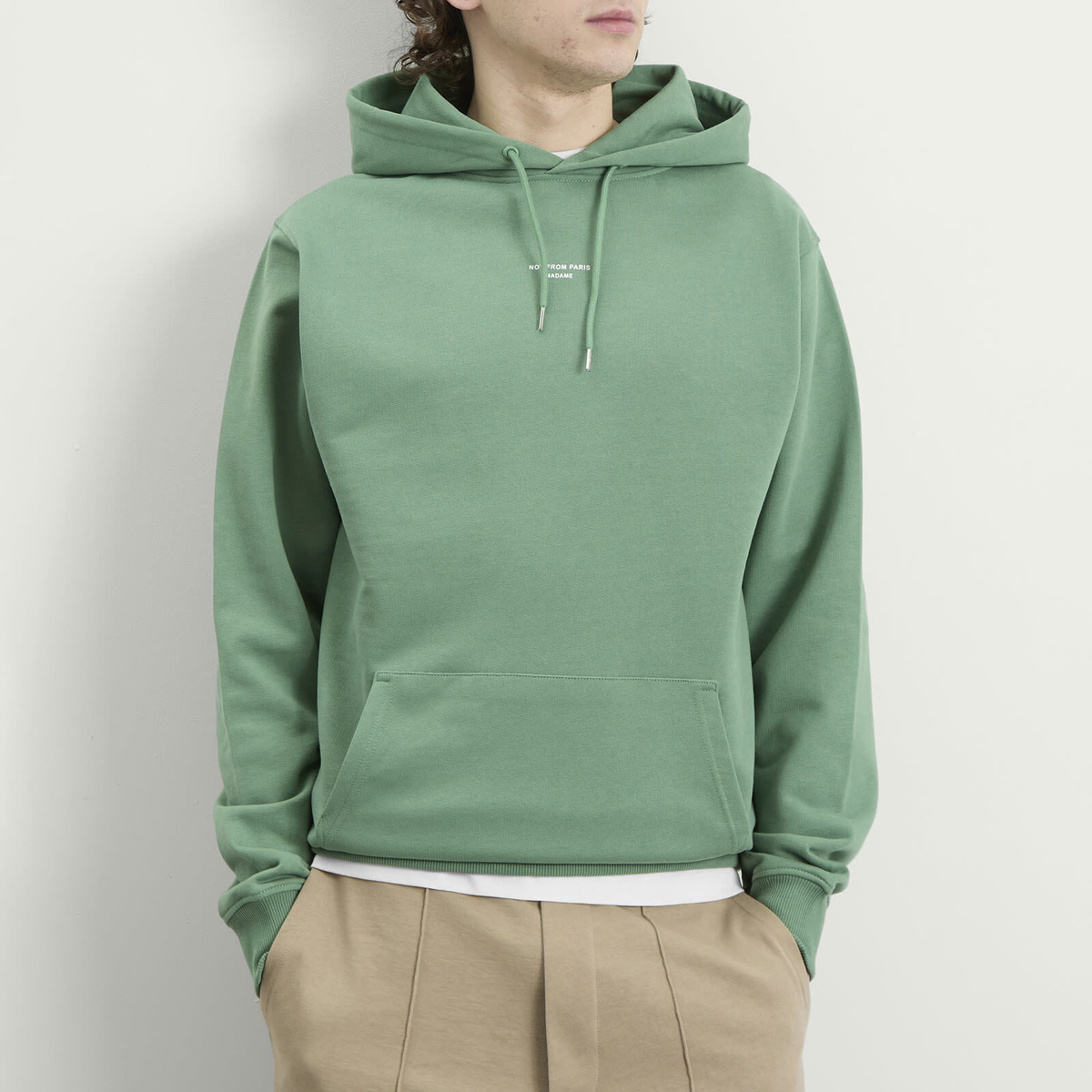 Drôle de Monsieur Men's Drole De Monsieur Classic Slogan Hoodie in Water Green