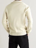 TOM FORD - Ribbed Merino Wool Half-Zip Sweater - Neutrals