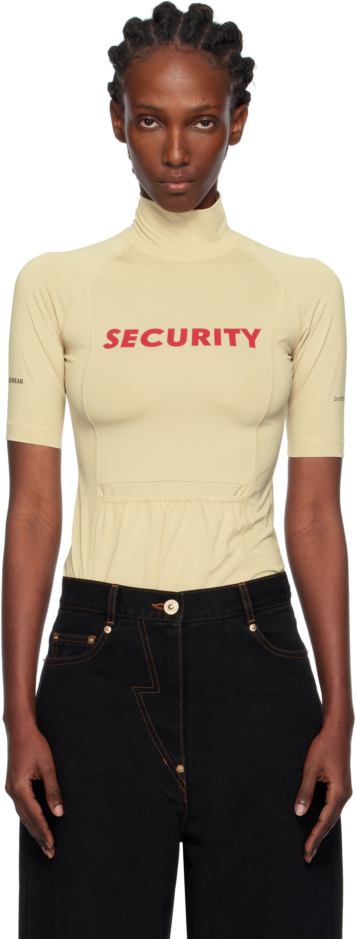 Pushbutton Yellow 'Security' Pocket Top