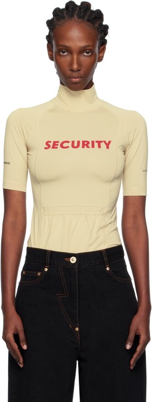Photo: Pushbutton Yellow 'Security' Pocket Top