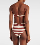 Johanna Ortiz Striped high-rise bikini bottoms