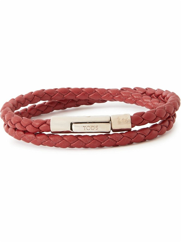 Photo: Tod's - Woven Leather and Silver-Tone Bracelet