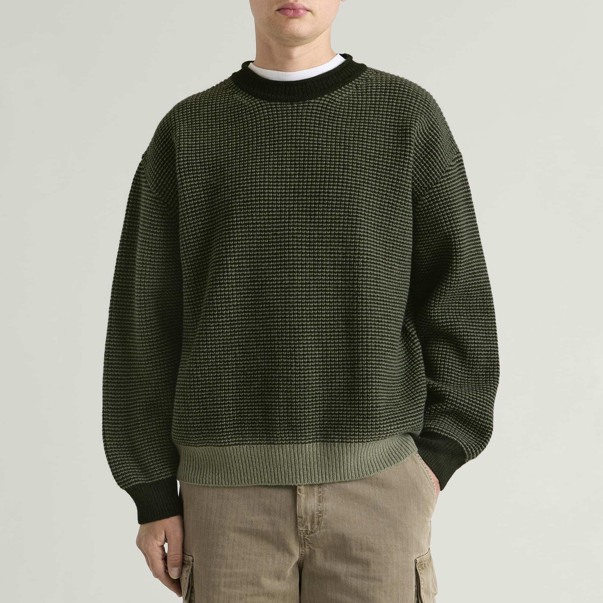 FrizmWORKS Men's Rollneck Ringer Knit in Olive