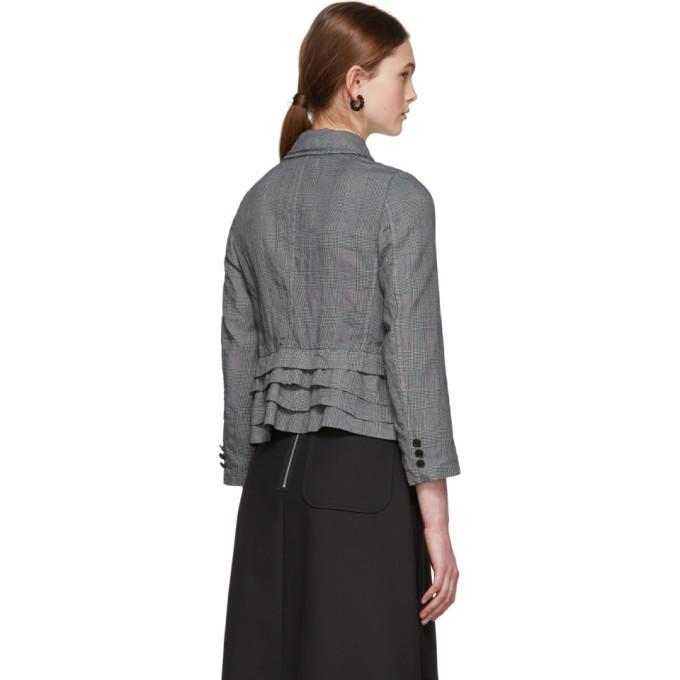 Tricot Comme des Garcons Black and Grey Linen Check Jacket