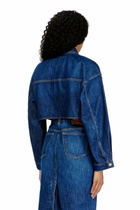 Diesel Cropped oversized denim trucker jacket - Denim Jackets Womens in Blue