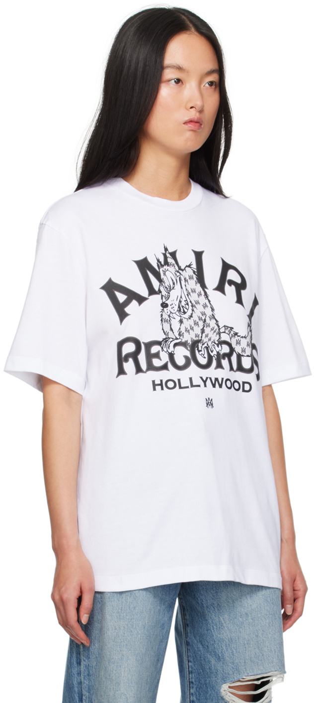 AMIRI White 'Records' Wolf T-Shirt Amiri