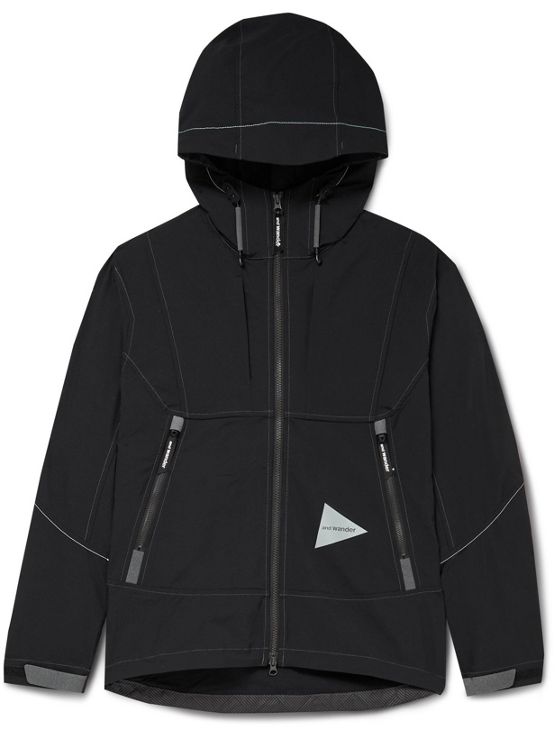 Photo: AND WANDER - Schoeller 3XDRY Hooded Jacket - Black