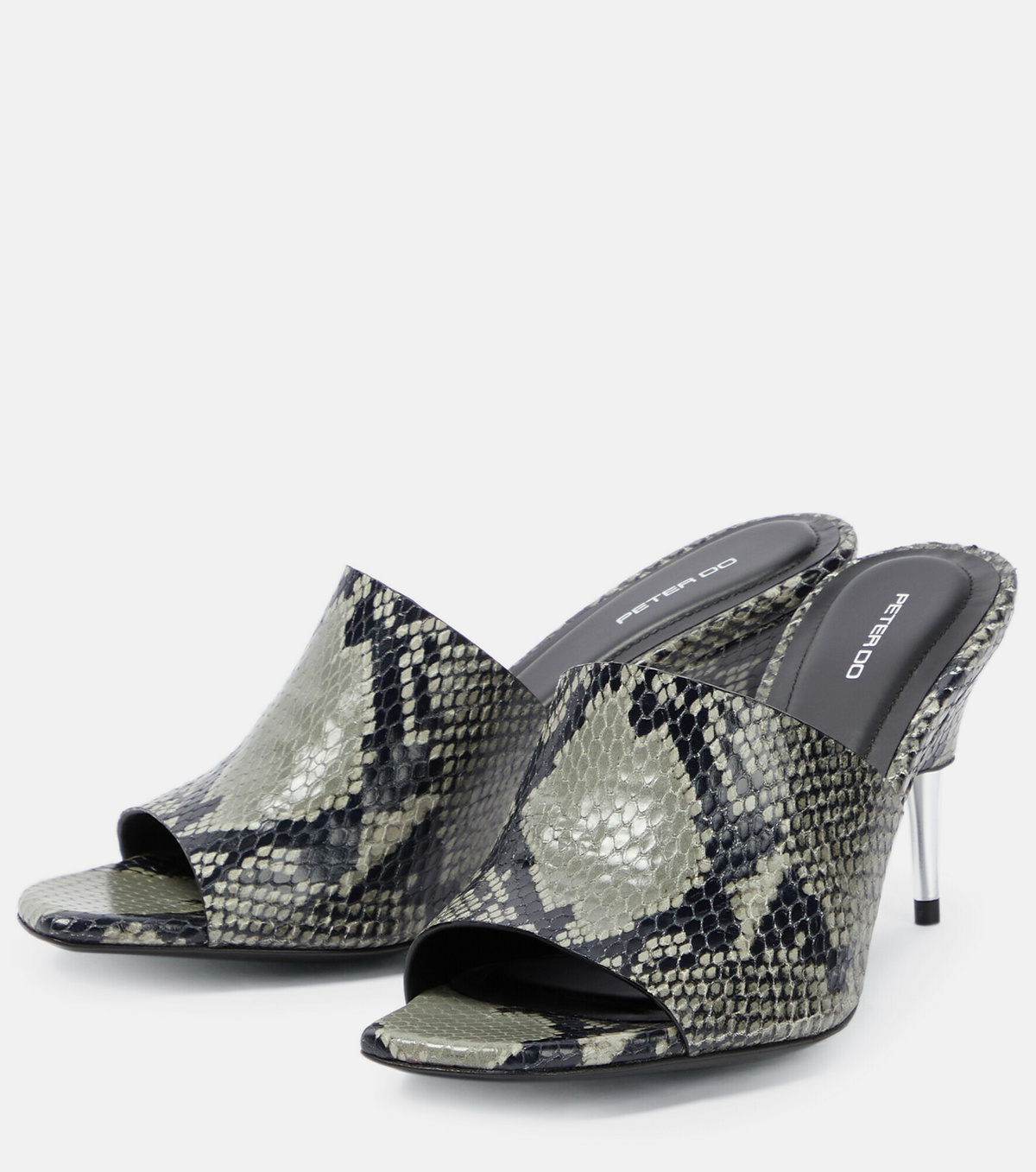Peter Do - Snake-effect leather mules