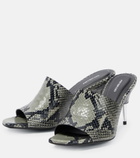 Peter Do - Snake-effect leather mules