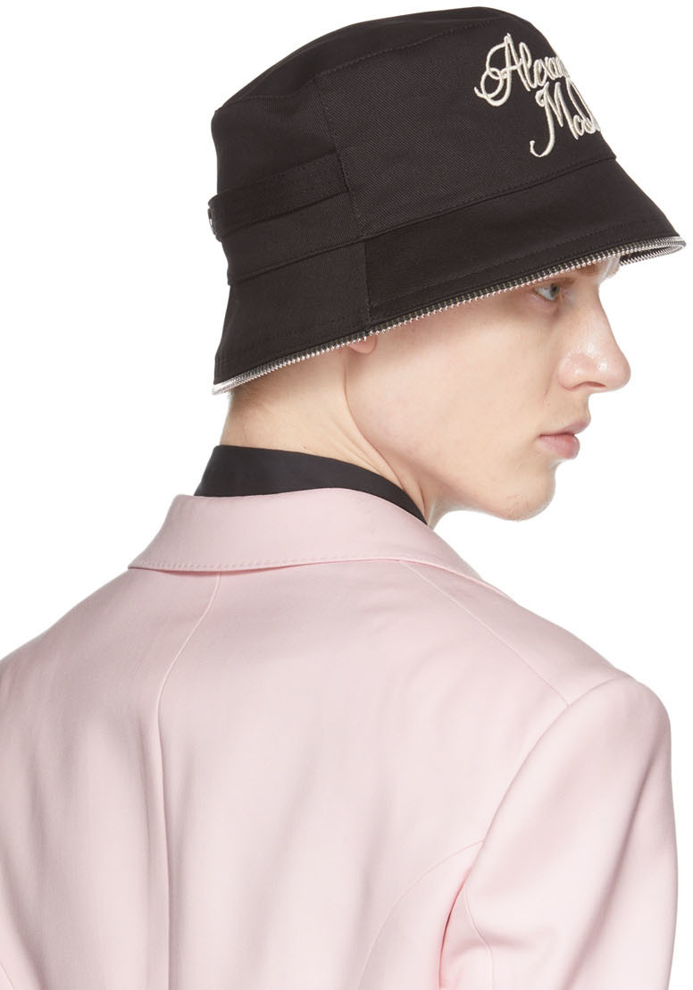 Alexander McQueen ブラック バケットハット Alexander McQueen Black Blake Bucket Hat Alexander McQueen