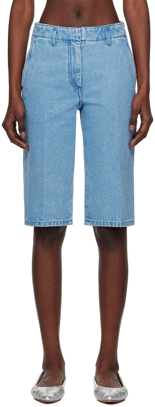 Photo: Dries Van Noten Blue Tailored Denim Shorts