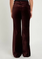 Paige Marlow Flared-leg Velvet Trousers Aubergine