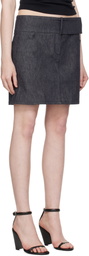 Courrèges Gray Belted Denim Miniskirt
