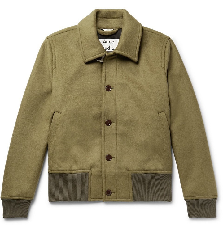 Photo: Acne Studios - Ollys Brushed Wool-Blend Blouson Jacket - Men - Army green