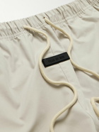 FEAR OF GOD ESSENTIALS - Straight-Leg Logo-Appliquéd Cotton-Blend Drawstring Trousers - Gray