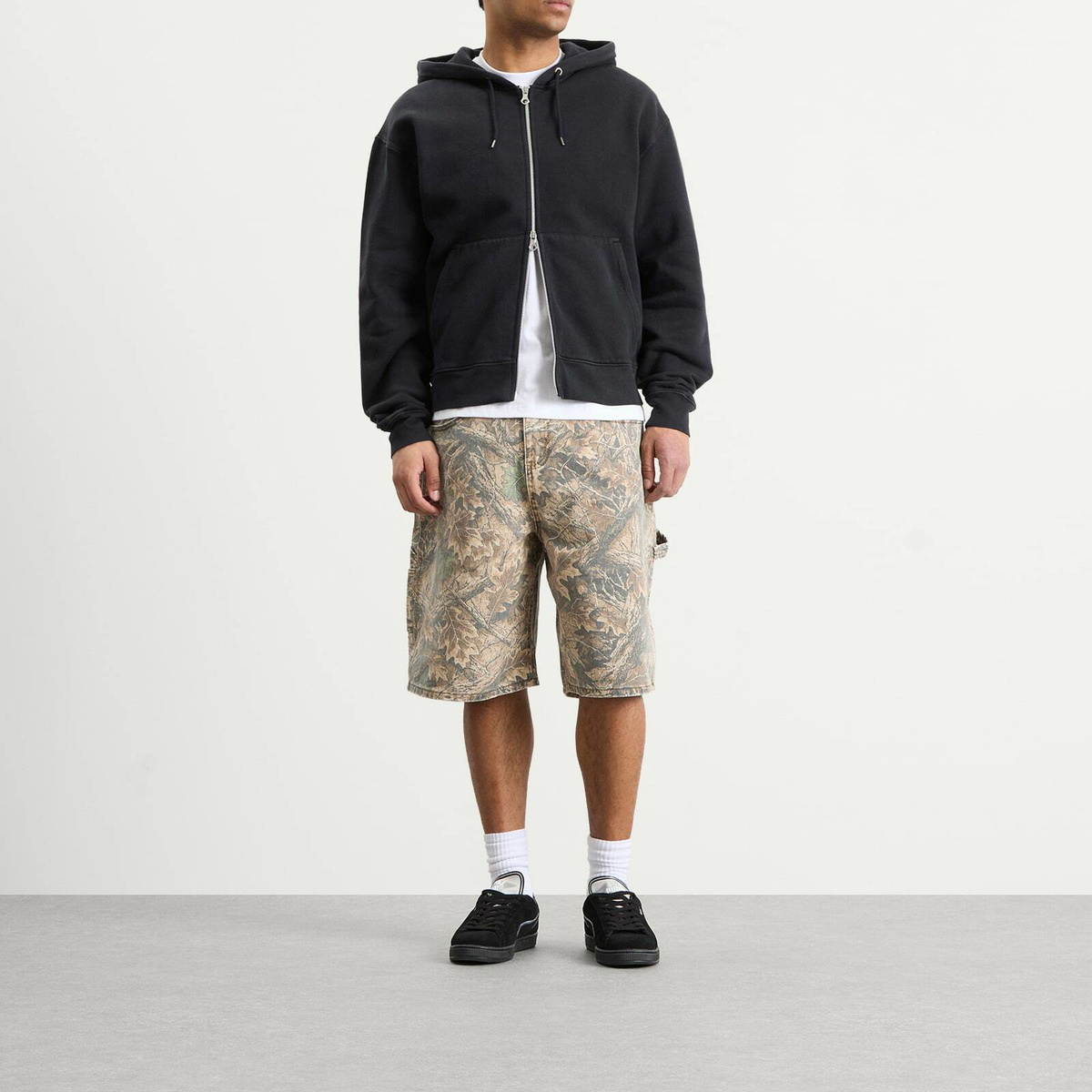 Butter Goods Men's Carpenter Denim Shorts in Forest Camo
