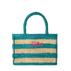 MC2 Saint Barth Colette Raffia Handbag With White And Bluette Stripes