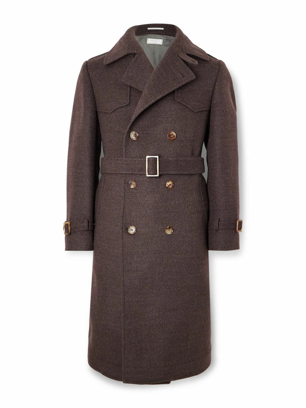 Photo: Brunello Cucinelli - Belted Wool Coat - Brown