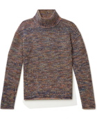 Mr P. - Mouline Knitted Mock-Neck Sweater - Brown