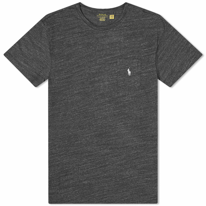 Photo: Polo Ralph Lauren Men's Pocket T-Shirt in Black Marl Heather