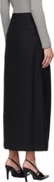 LE17SEPTEMBRE Gray Wool Tailored Maxi Skirt